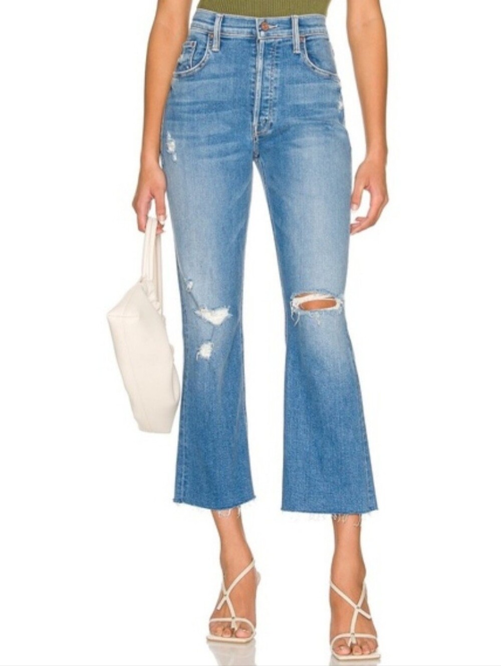 MOTHER The Tripper Ankle Fray in Play Like A Pirate Women's 25 Button Fly High